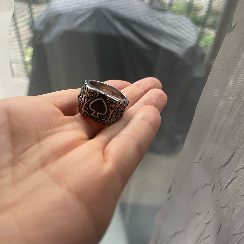 Men's Silver Spade Ring